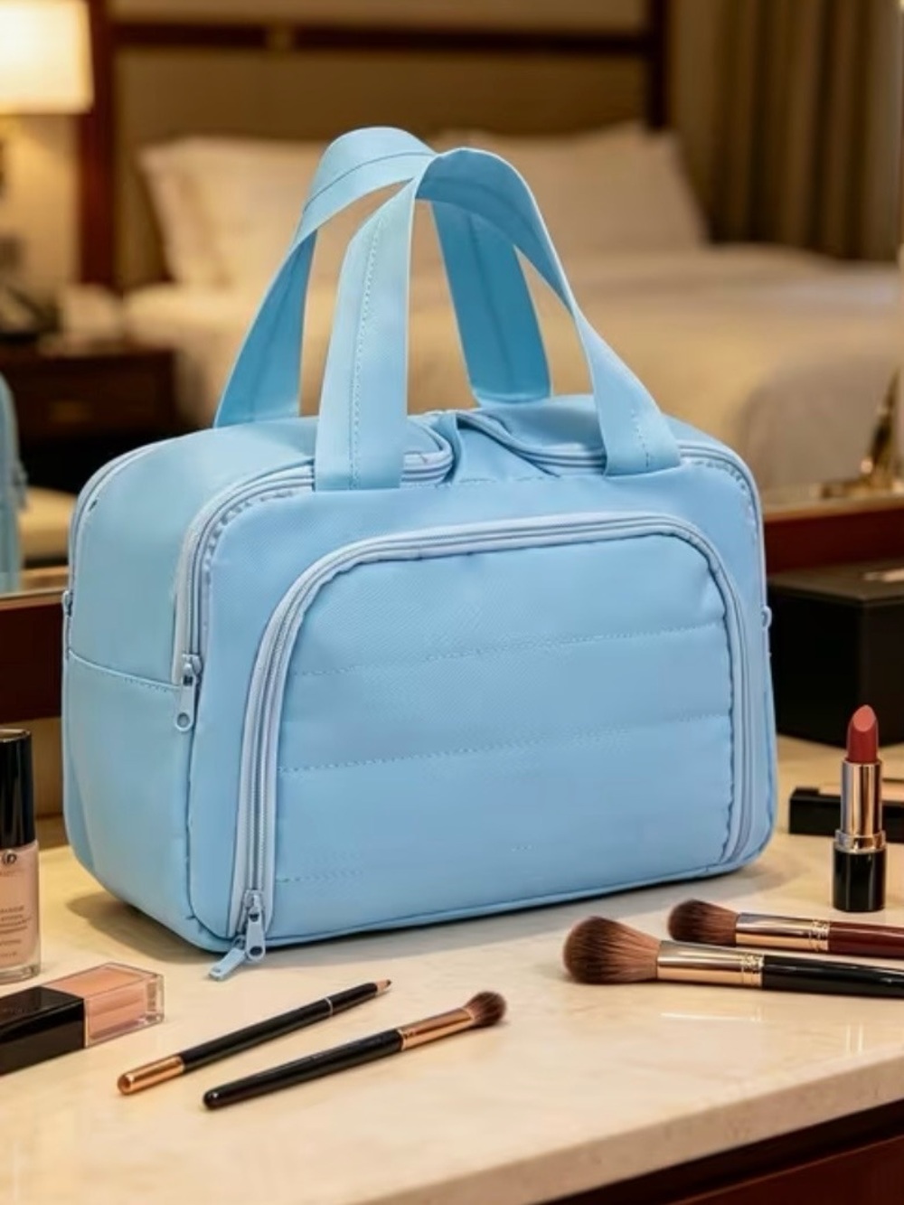 7/$70 Bundle Puffy Cosmetic Makeup Bag Travel PVC XL 🔖